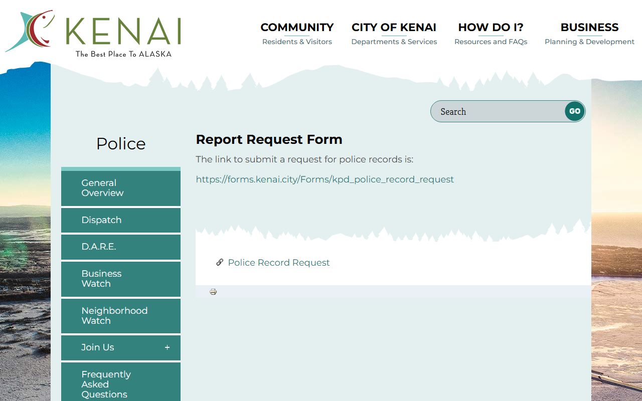 Kenai 72 hour booking police department records