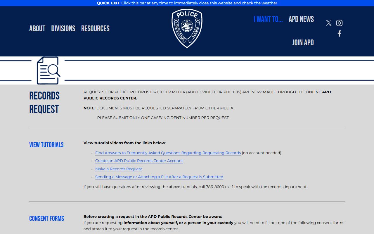 anchorage 72 hour booking police department public records portal