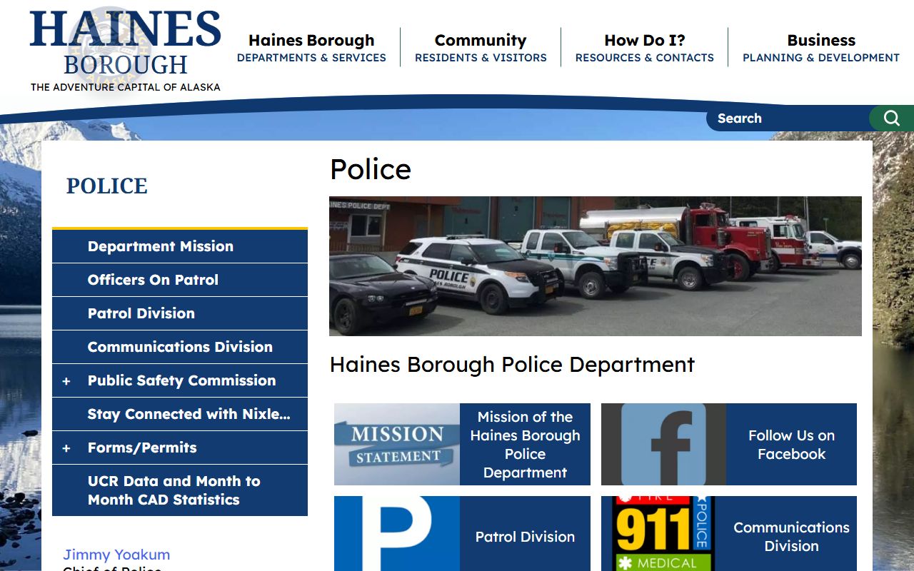Haines borough 72 hour booking police department records page